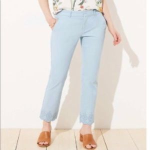 LOFT Light Blue Chino w/Eyelet Hem - Size 14
